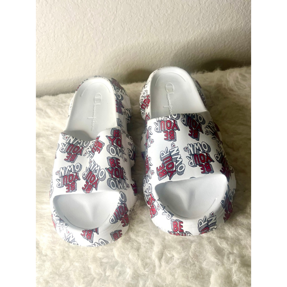 Champion White Rubber Slides Men Size 8/Women 10